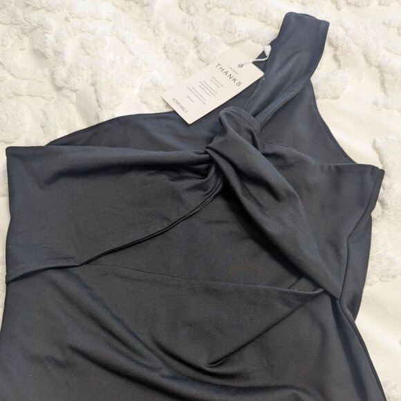 ✨ Adreamly Black One Shoulder Seamless Sleeveless Bodysuit S - Picture 6 of 7